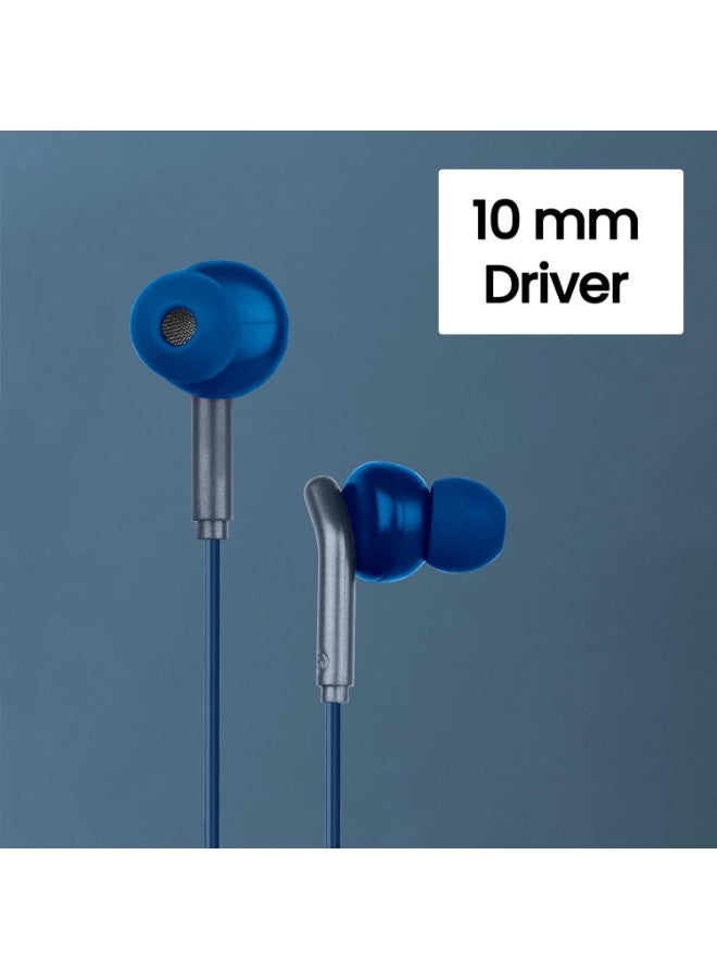 ZEBRONICS Bro 3.5Mm Wired in Ear Earphones, in-Line Mic, Deep Bass, 1.2M Strong and Long Lasting Cable, Light Weight, Compatible with Mobile | Tablet | Laptop (Blue) - Image 3